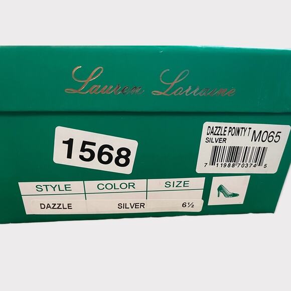 Lauren Lorrain Silver Glass/Rhinestones Dazzle Embellished Pump Heels Size 6.5 - Picture 14 of 14